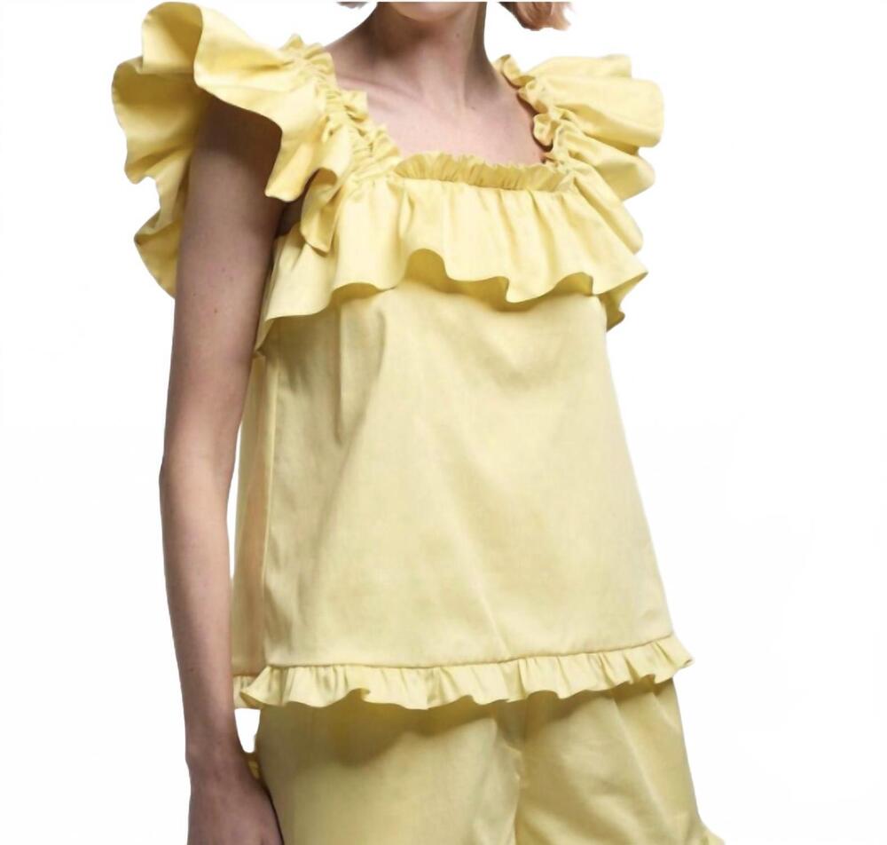 NEW KIKA VARGAS gabriela top in light yellow